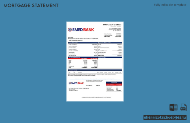 Beispiel eines Hypothekenauszugs der Myanmar SME Development Bank (Word- und PDF-Datei)